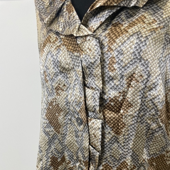 Farinaz Taghavi Snake Print Ruffled Collar Blouse - Picture 4 of 9